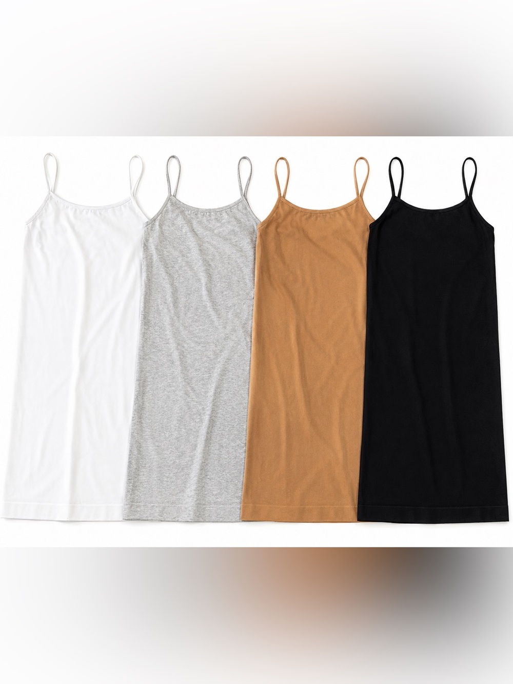 Snug Camisoles 4-Pack | White, Gray, Tan & Black | One Size